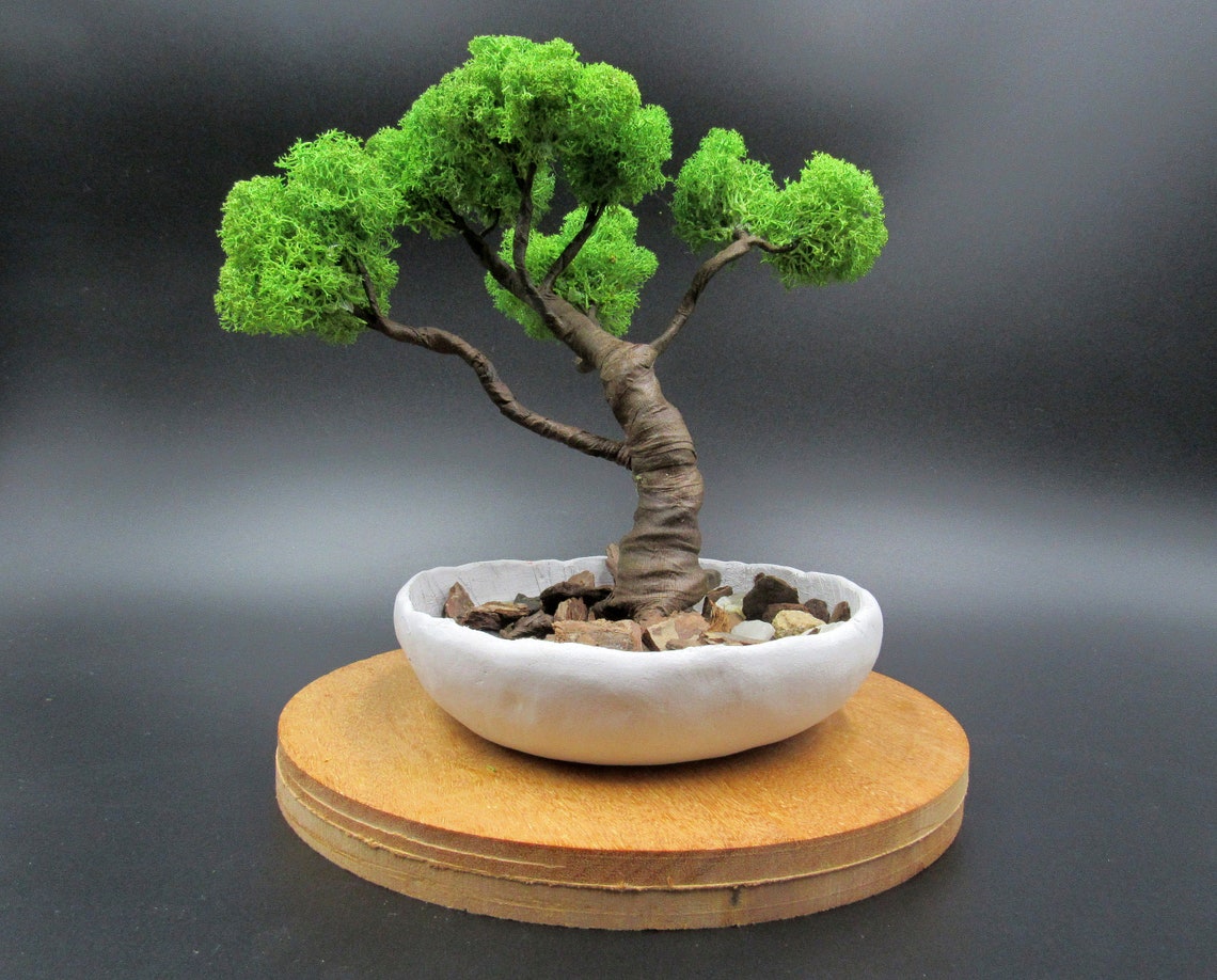 Fake Bonsai tree with handmade pot Artificial bonsai garden Etsy