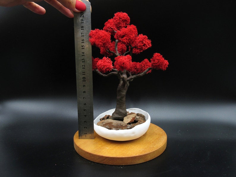 Fake Red Bonsai Tree Red Maple 8 Inches Artificial Tree Etsy