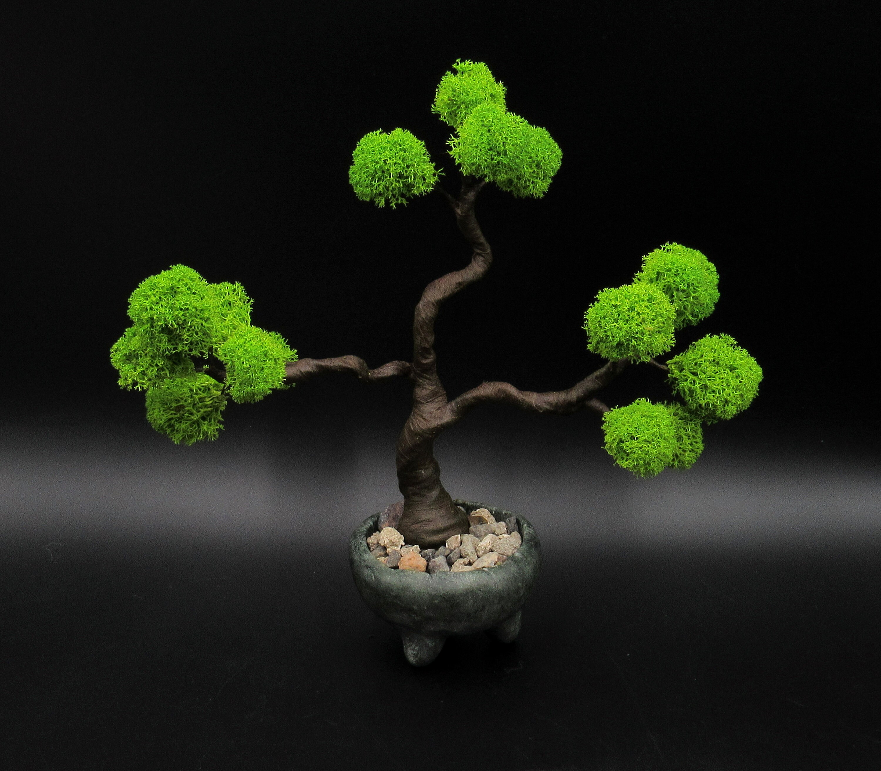 Light green artificial bonsai tree with polymer clay pot Etsy