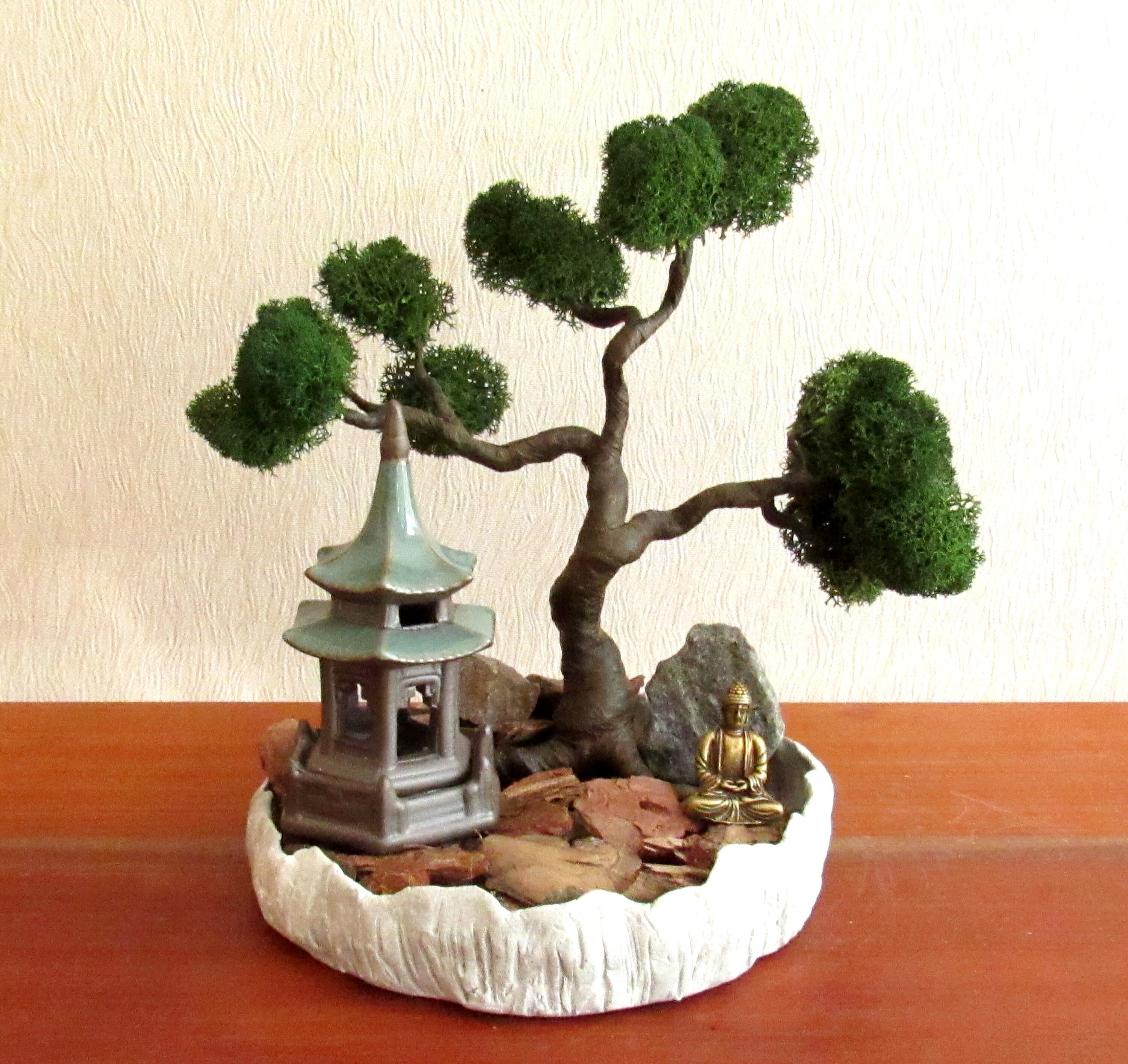 Pagoda statue Artificial bonsai tree Cooper Buddha statue Mini Etsy