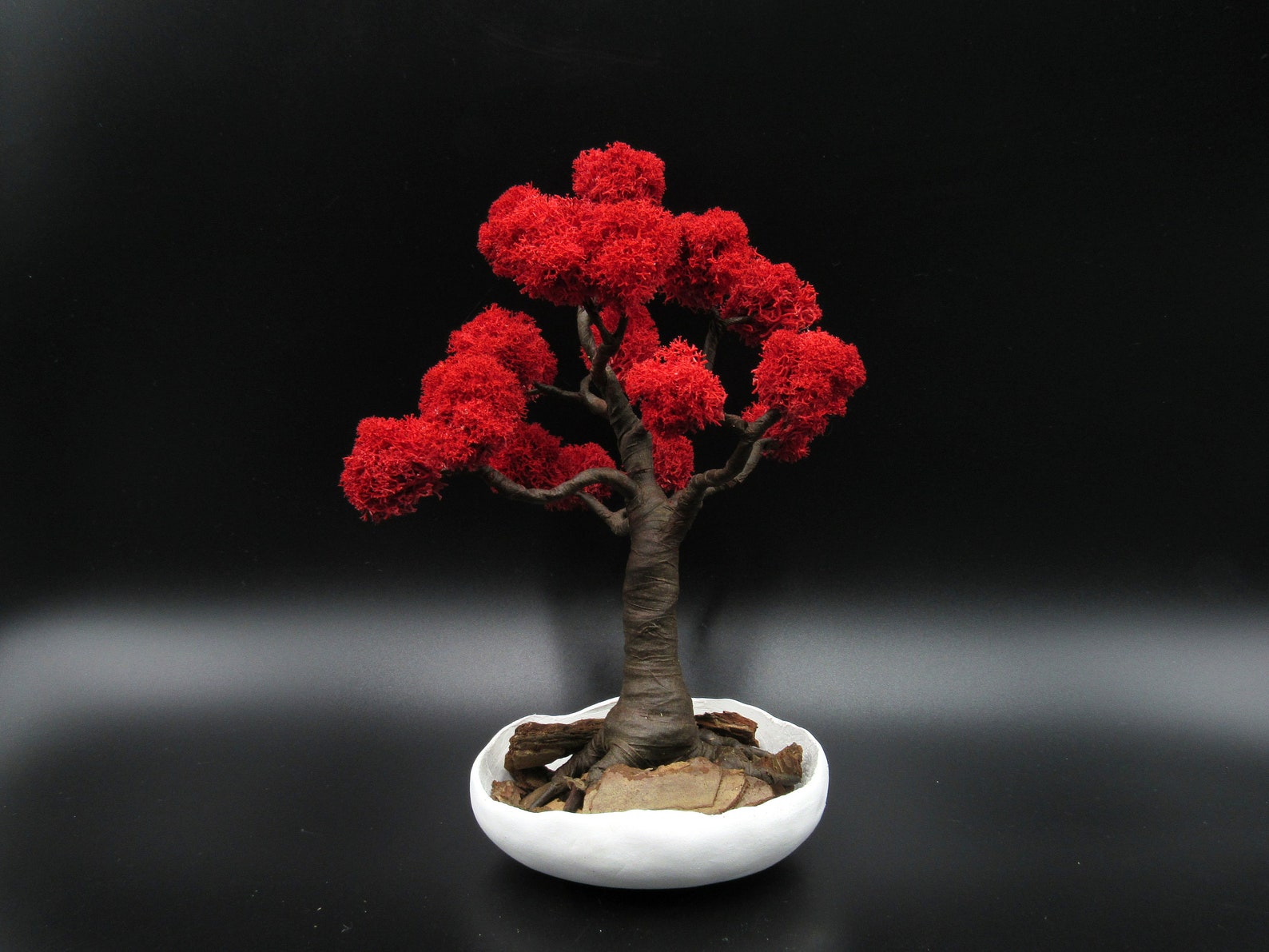 Fake Red Bonsai Tree Red Maple 8 Inches Artificial Tree Etsy