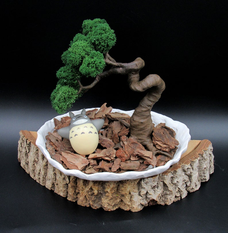 Tototo figurines Dark green Artificial bonsai tree preserved Etsy
