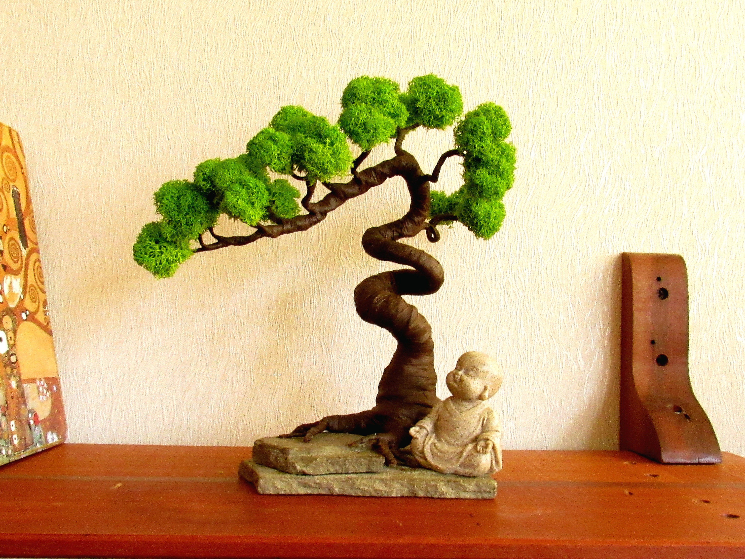 Jardín Zen con piedras de pie Bonsai árbol miniatura Buda | Etsy