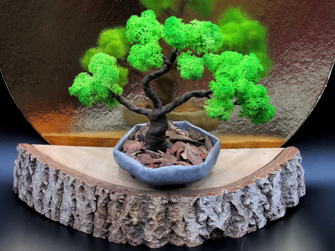 Fake Bonsai tree with handmade pot Artificial bonsai garden Etsy