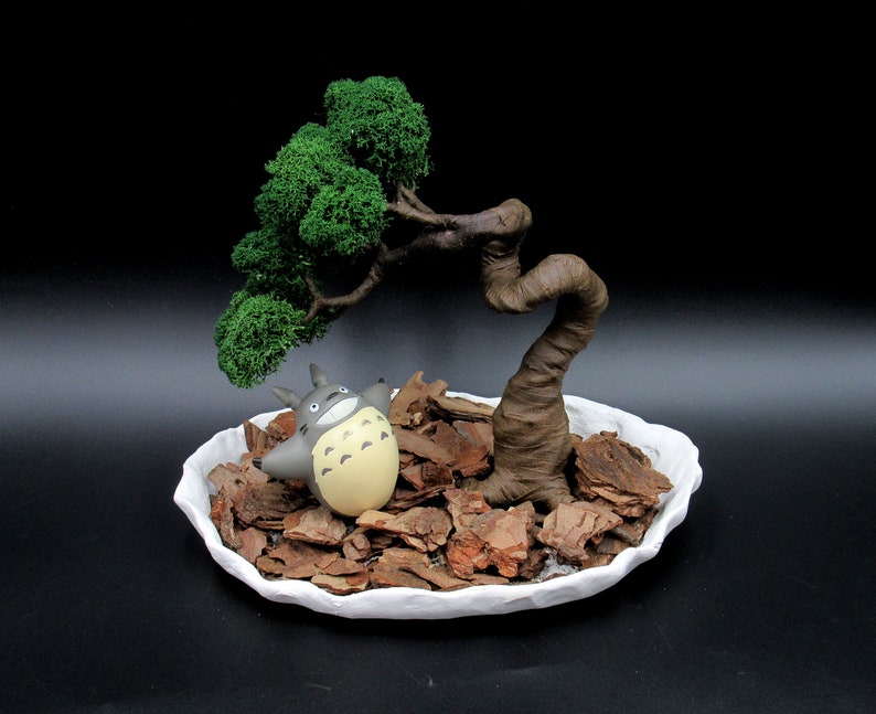 Tototo figurines Dark green Artificial bonsai tree preserved Etsy
