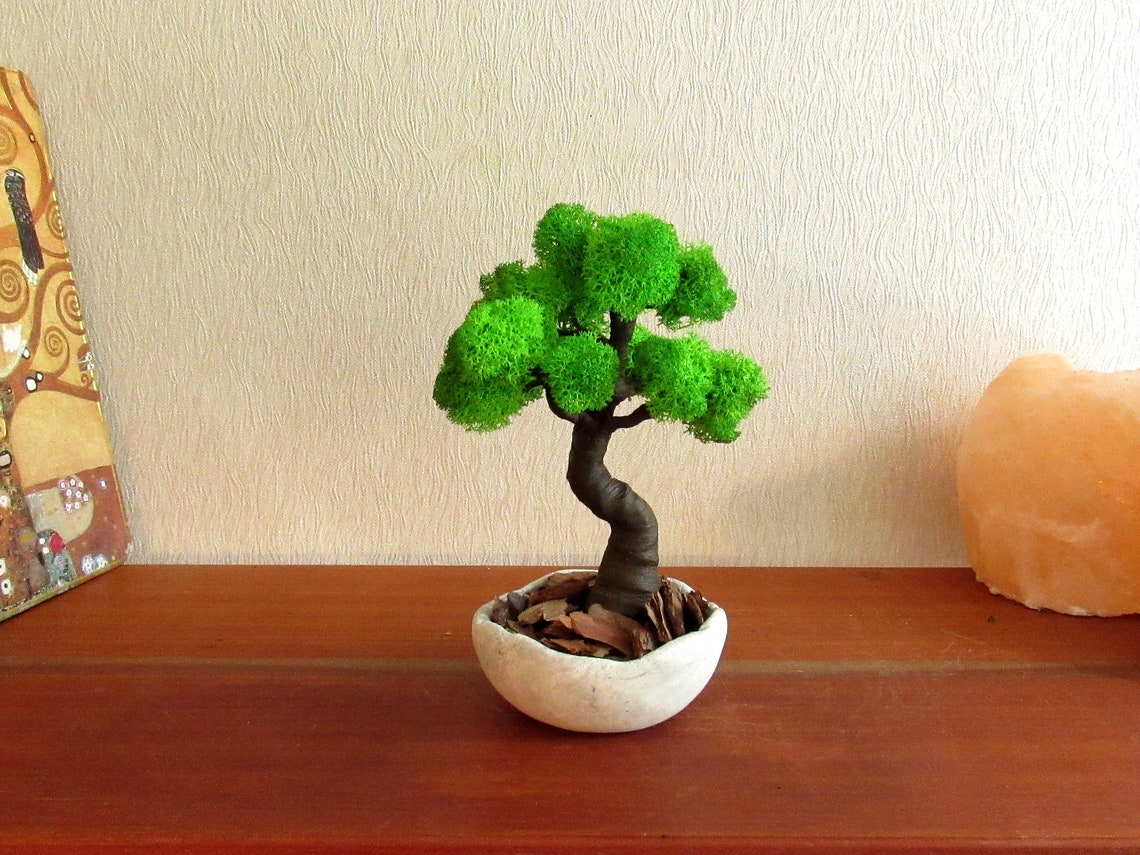 Artificial bonsai tree office desk plant Desktop decor Etsy