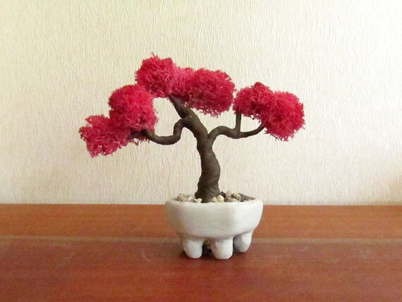 Pink Bonsai Tree Artificial Bonsai Garden Coworker Gifts For Etsy Singapore