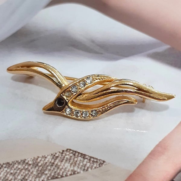 Broche VINTAGE SPHINX – Oiseau Cristal