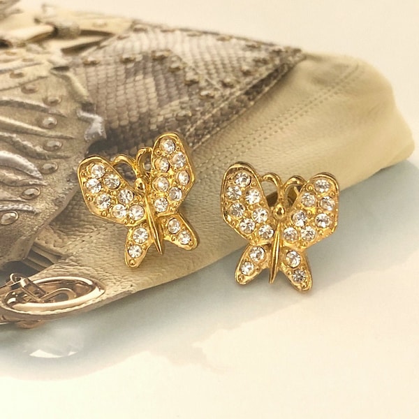 VINTAGE Breakthrough Earrings - Crystal Butterfly