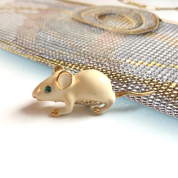 Broche Vintage Petite Souris En Métal Doré - Neuf Sans Emballage - Usure Infime - Déco Vestimentaire Rétro