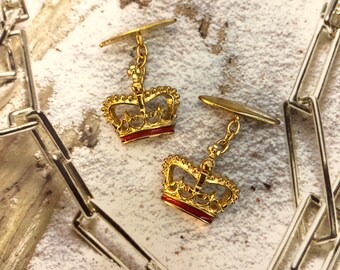 Cufflinks VINTAGE - Red Crown