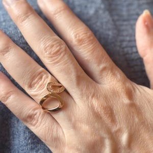 3 micron Gold Plated Ring with Zirconium Oxides - Toi et Moi