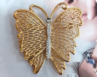 Broche VINTAGE - Papillon Cristal