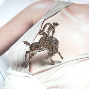 VINTAGE Brooch - Cowboy Rodeo Horse