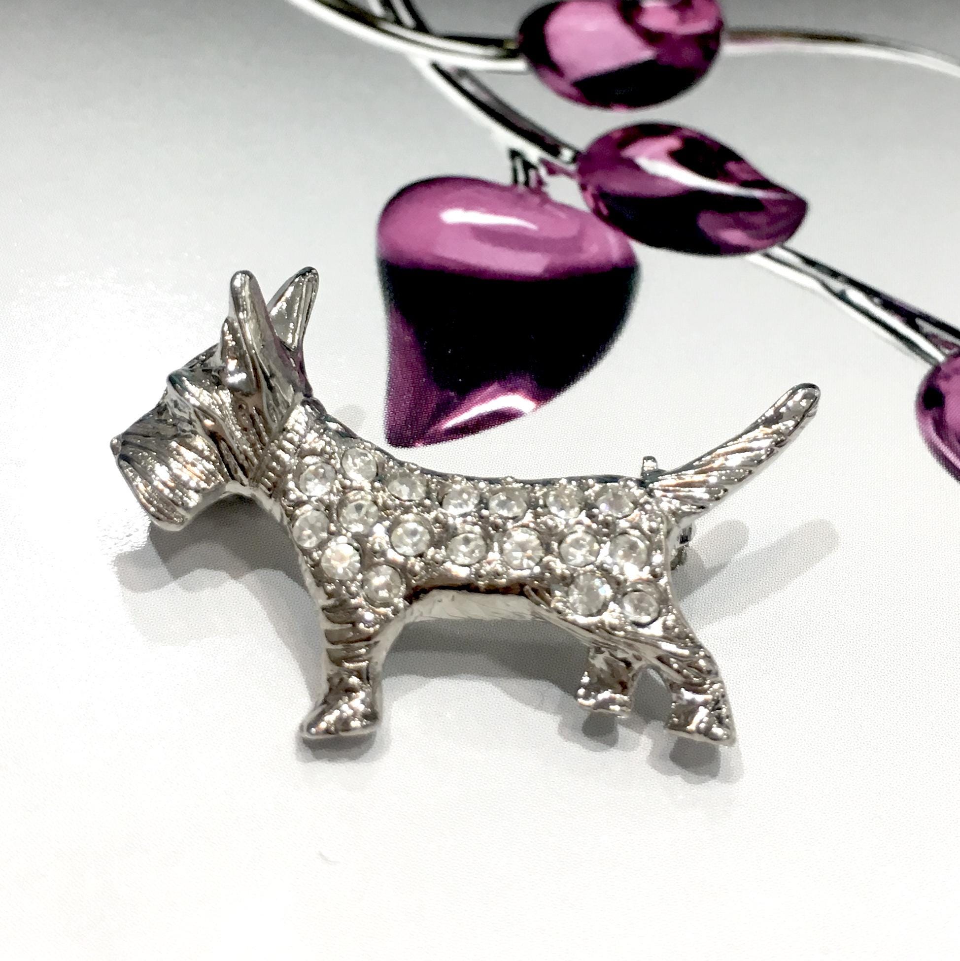 Broche Chien Fox Terrier En Métal Doré Et Laqué Noir - Années 70 - Occasion - Sans Marque