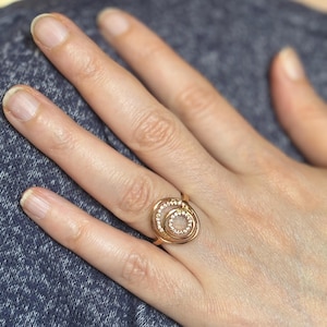 3 micron Gold Plated Ring with Zirconium Oxides - Spiral