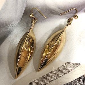 VINTAGE Pierced Drop Earrings - Domed Drop