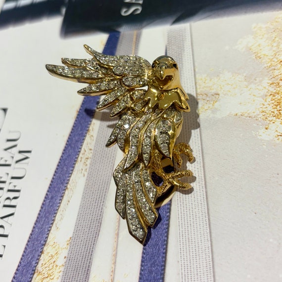 Broche Fantaisie Vintage Motif Aigle - Dorée - Occasion