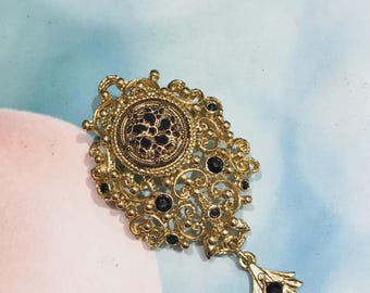 VINTAGE Brooch - Neo Classic Victorian Black