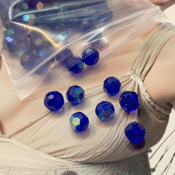 NBEADS - 10 Fili Di Perline Di Vetro AB (Aurora Boreale) - Biconiche Sfaccettate 4mm - Colori Assortiti