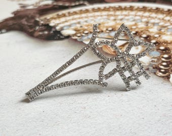 Broche Vintage Signée Franck Herval - Dorée Avec Breloque, Made In France, Occasion
