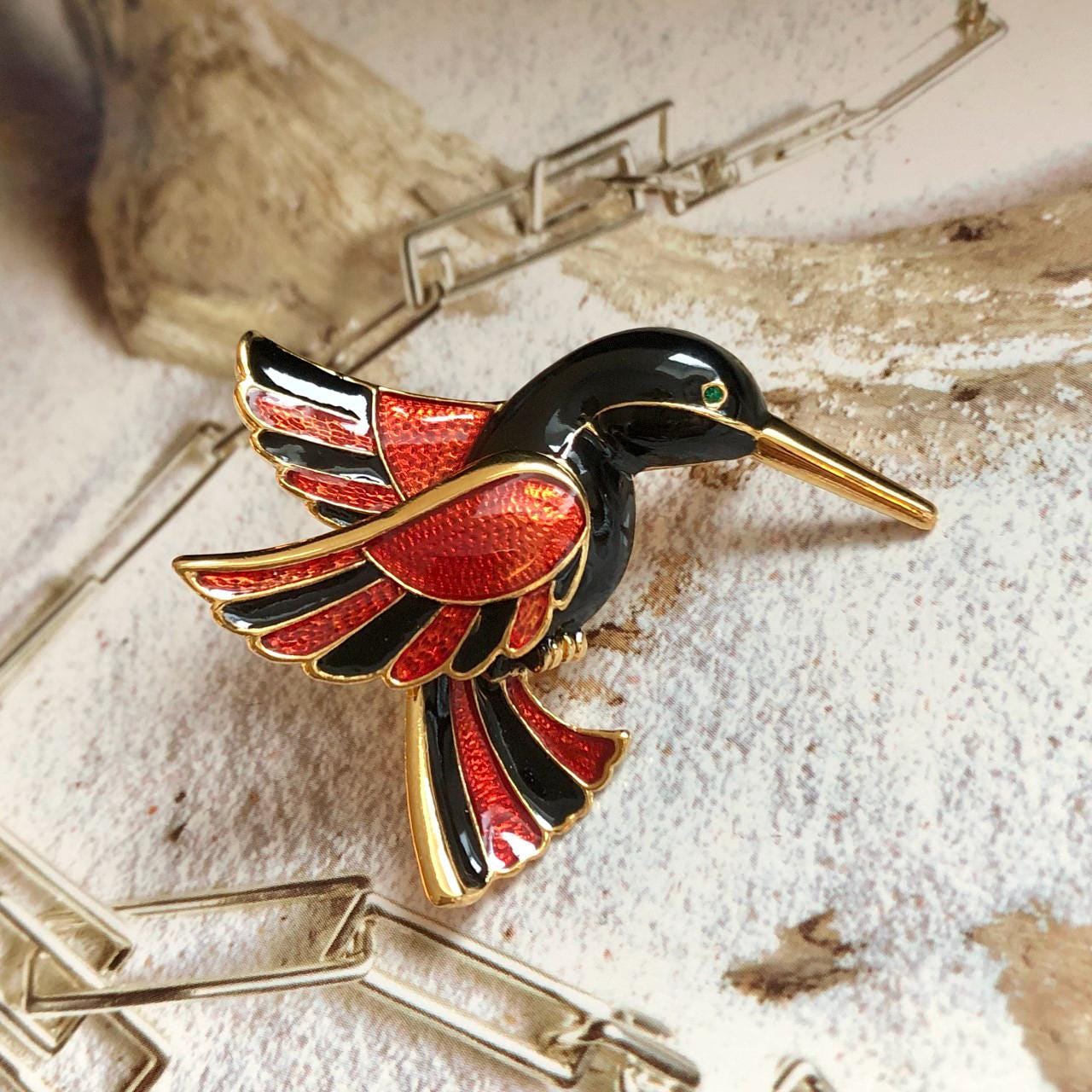 Broche Colibri Neuve - Bijou Fantaisie Oiseau, Sans Emballage