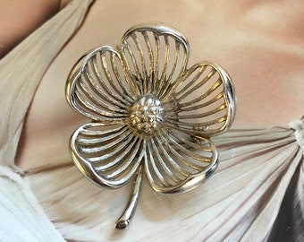 Broche Fleurs En Métal émaillé - Référence 429 - Occasion En état Neuf