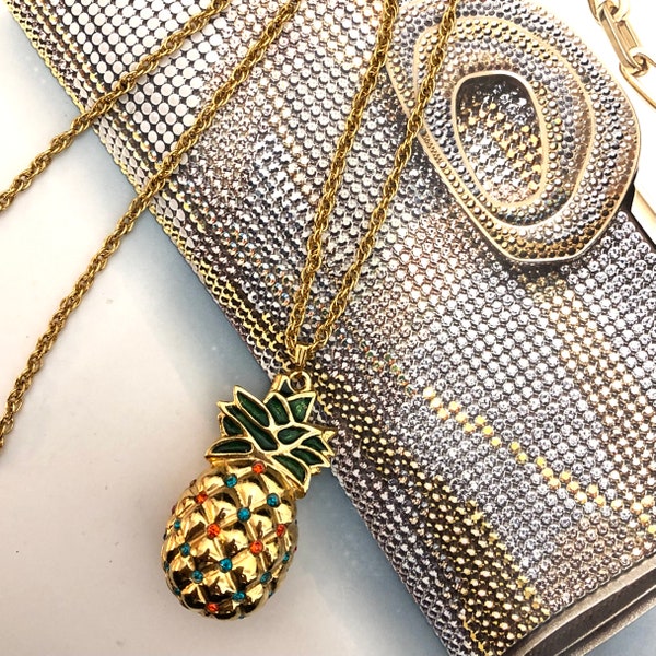 Collier VINTAGE - Fruit Exotique Ananas Cristal