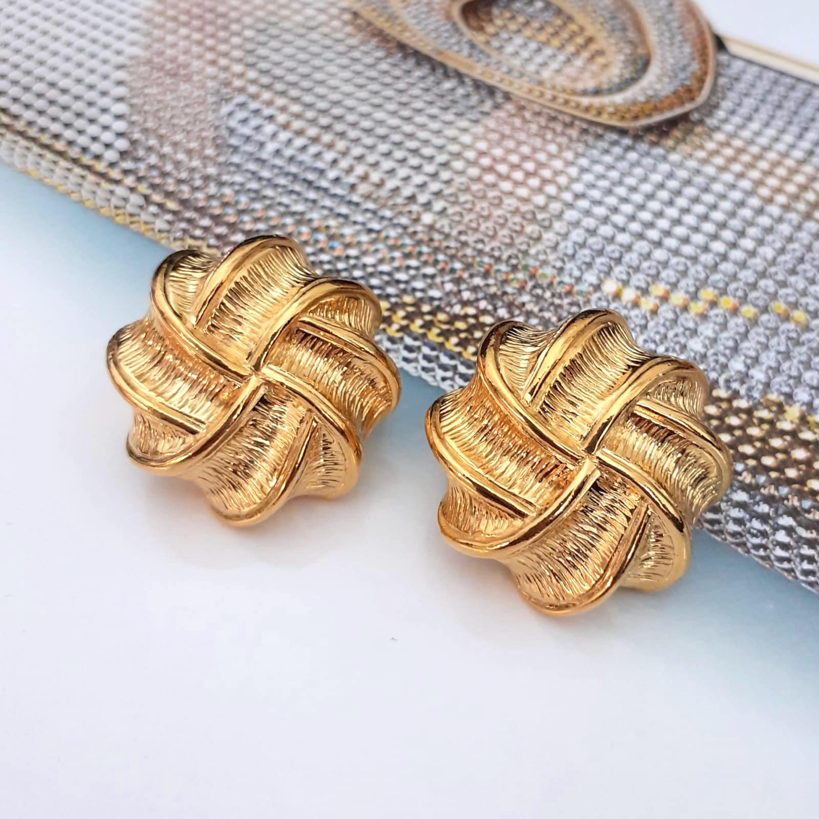Boucles D'oreilles Vintage Fantaisie à Clips - Style Rétro Années 50-60 - Occasion En Bon état