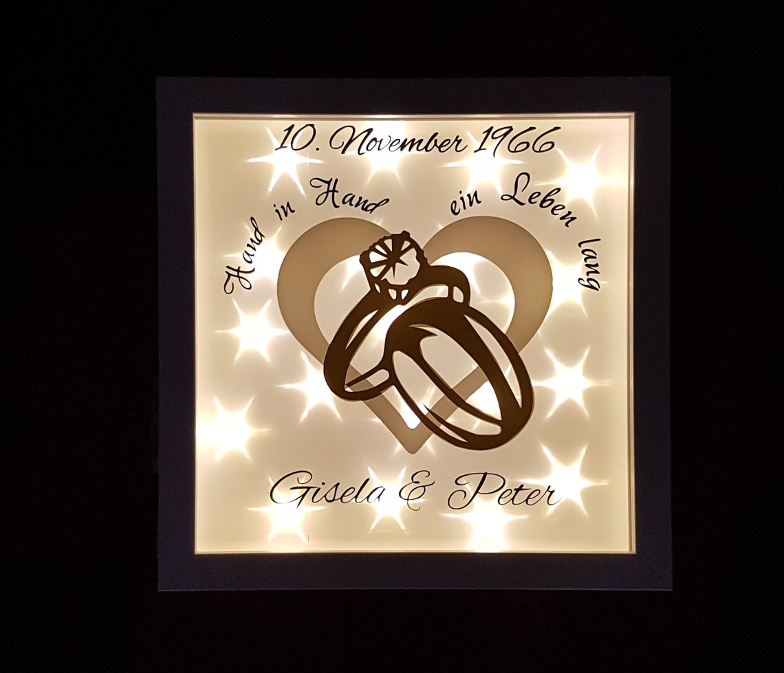 Bilderrahmen beleuchtet / Leuchtrahmen Geschenk HOCHZEIT Etsy