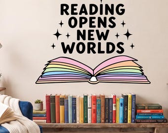 Book Wall Decal - Quote Vinyl Sticker, Home decor 469DE