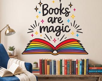 Book Wall Decal - Quote Vinyl Sticker, Home decor 468DE
