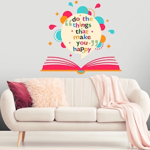 Book wall decal Library Wall decor Office wall decal Reading wall art Decal Book Quote Lover Wall Bathroom Wall Decals Stickers Vinyl 018DE