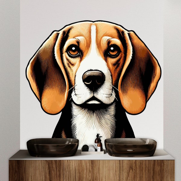 Beagle Dog wall decal Dog decor Dog Beagle Dog wall art Decal The Dog Lover Animals Dog Wall Bathroom Wall Decals Stickers Vinyl 050DE