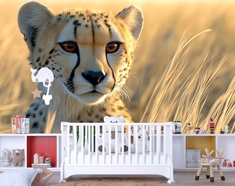 Lifelike Cheetah Wall Decal - 3D Safari Animal Wall Sticker For Kids Room, Nursery, Classroom Decor - View #8