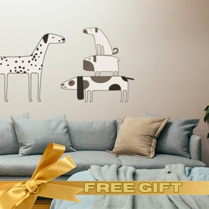 Regalo para perro, pegatina de ventilador, calcomanía de pared, decoración de mascotas en salón de belleza, pegatina de vinilo dálmata para perro, mamá, póster, cachorros, pancarta, idea de decoración