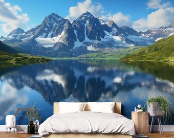 ZocKz Snow Mountain Forest 3D Large Wallpaper, Winter Snow Wallpapers Panoramic Mural for Living Room Bedroom TV Background Hotel Bar Decor 144''Wx100''L-PVC