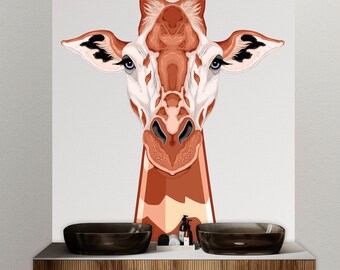 Giraffe Wandtattoo Giraffe Dekor Giraffe Tiere Wandkunst Aufkleber Giraffe Liebhaber Tiere Giraffe Wand Badezimmer Wandtattoo Aufkleber Vinyl 056DE