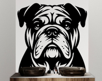 English Bulldog Dog wall decal Dog decor Dog kids Dog wall art Decal Dog Lover Animals Dog Wall Bathroom Wall Decals Stickers Vinyl 159DE