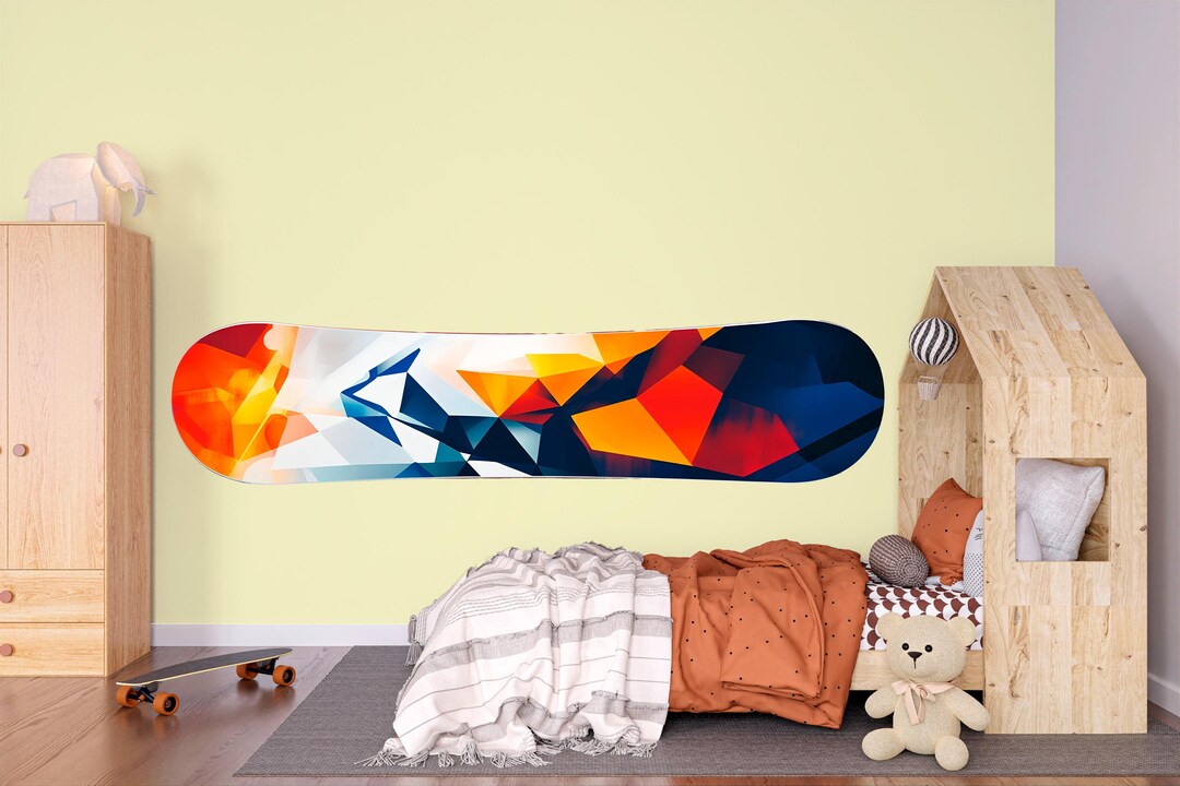 Snowboard Wall Art Modern Geometric Snowboard Decor Abstract Snowboard ...