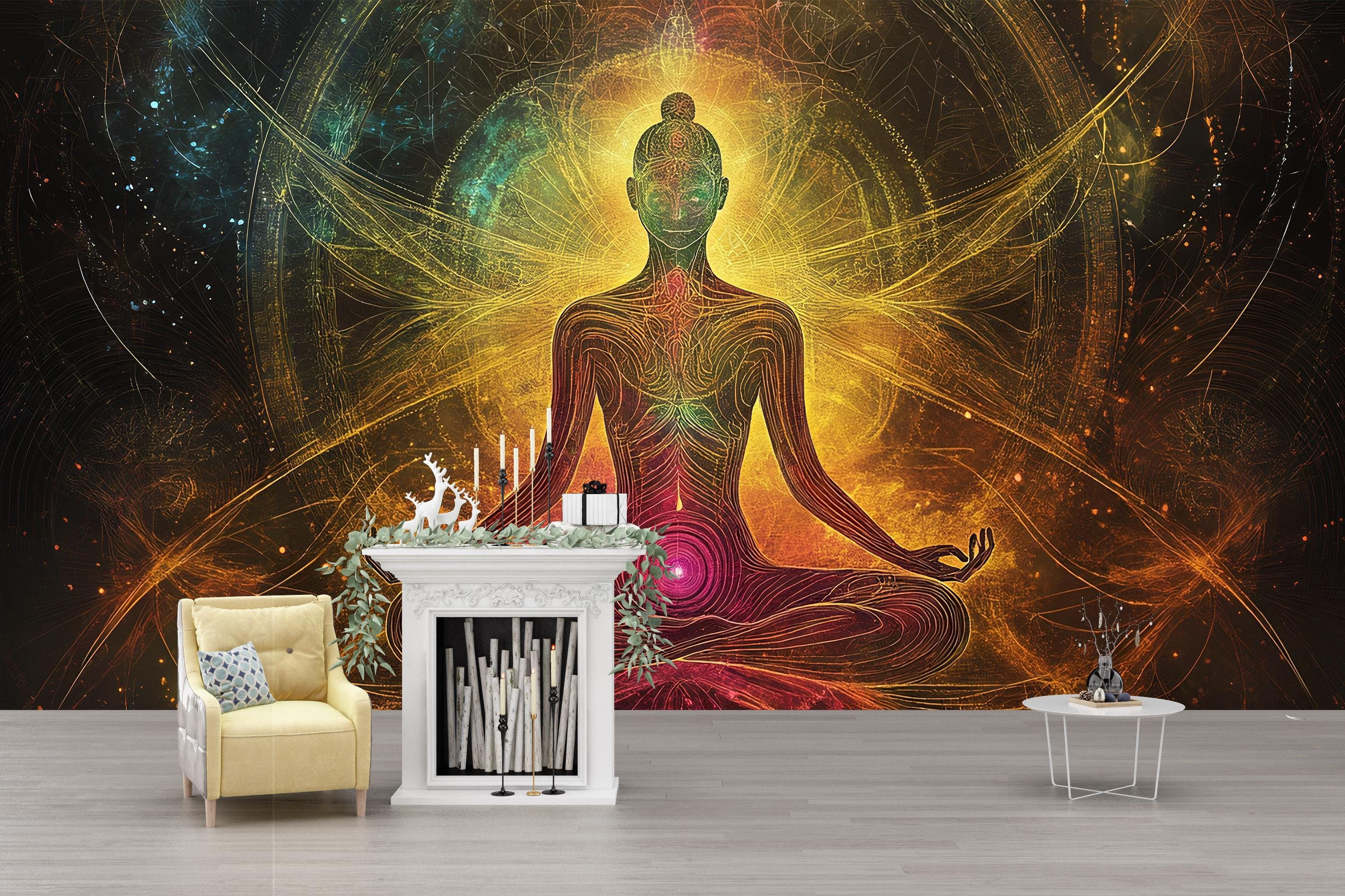 Spiritual Yoga Wall Art | Chakra Meditation Poster | Boho Cosmic