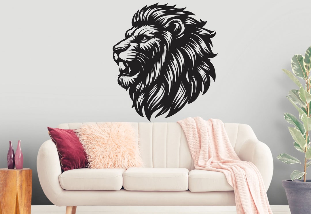 Lion Kings Wall Decal Animal Wall Decor Safari Lion Wall Art Decal Lion ...