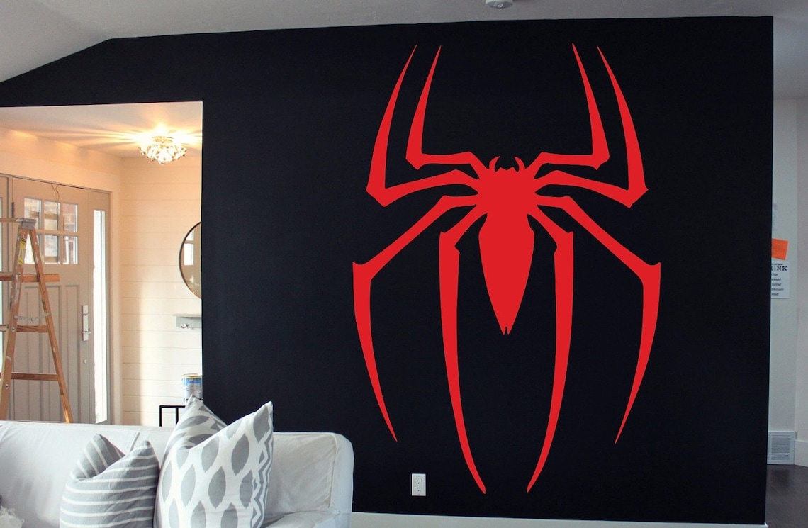 Spiderman Symbol Decal Spiderman Huge Logo Sticker Spider Etsy