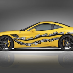 Ripped Metal Full Color Car Vinyl Design, Ripped Metal wrap, Car Vinyl, zzp_3