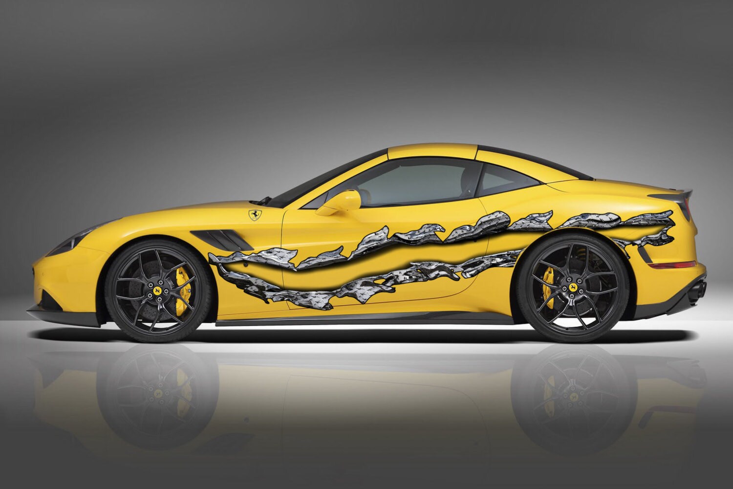 Ripped Metal Full Color Car Vinyl Design, Ripped Metal Wrap, Car Vinyl ...