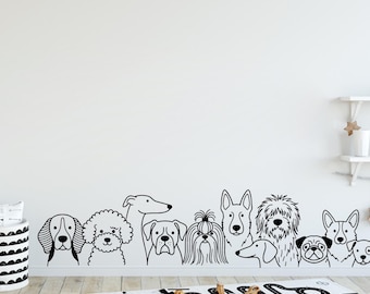 Dog wall decals, Grooming wall decor, Vetirinary decals, Pet lover gift, Pet shop dog house wall vinyl decal, Pet wall vinyl decal 439DE