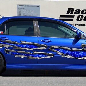 Ripped Metal Full Color Car Vinyl Design, Tribal Dragon, Car Vinyl, zzla_7