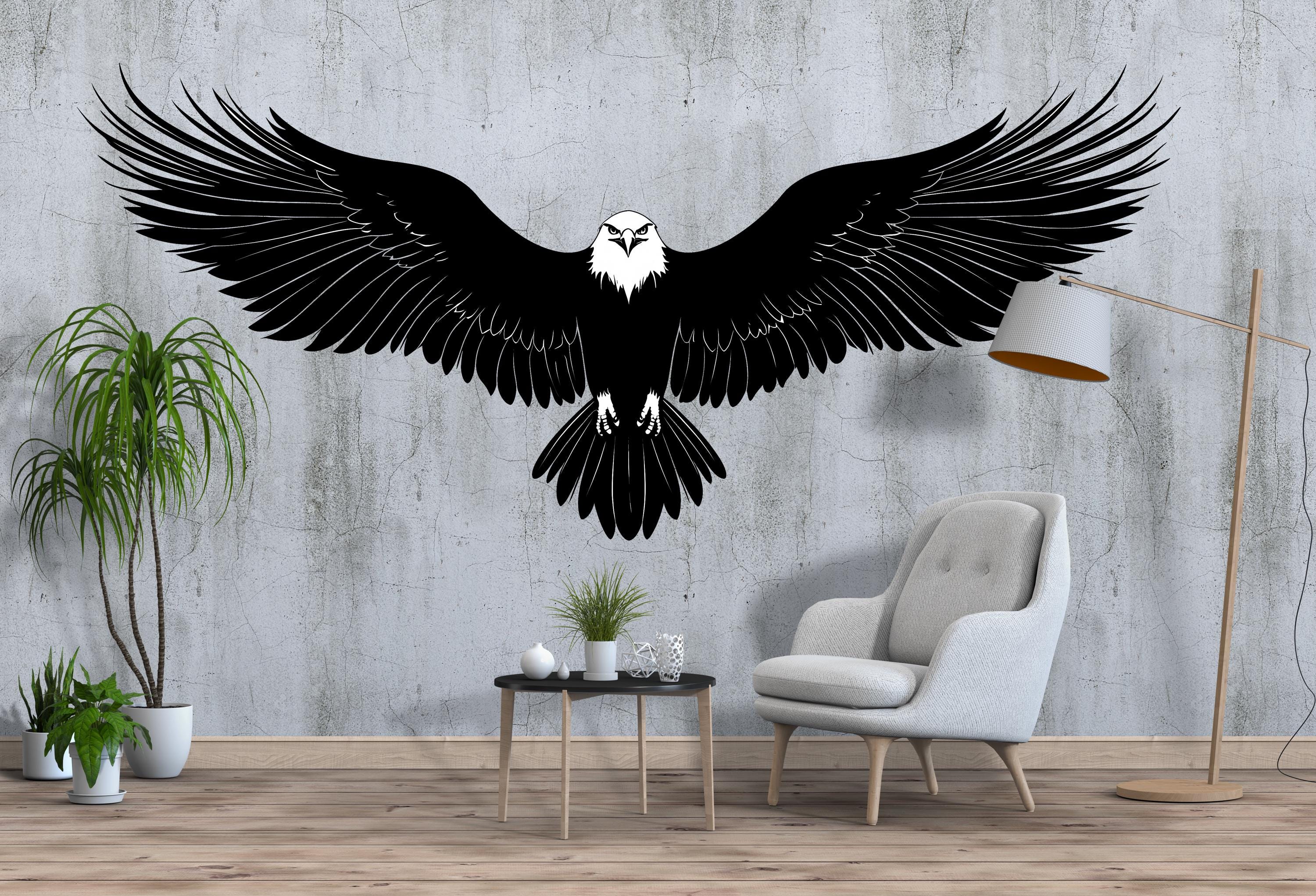 Eagle Wall Mural Flying Eagle Wall Art Kids Room Animal Decor