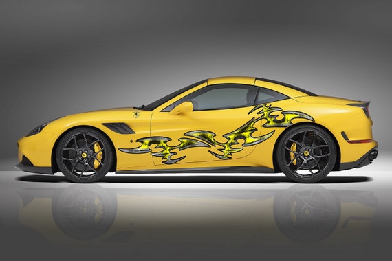Car side outlet vinyl graphics