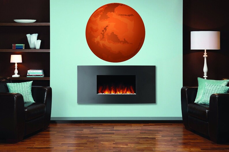 Mars Full Color Decal, Planet Mars Full color sticker, wall art Mars Full Color Decal, Planet Mars Full color sticker, wall art